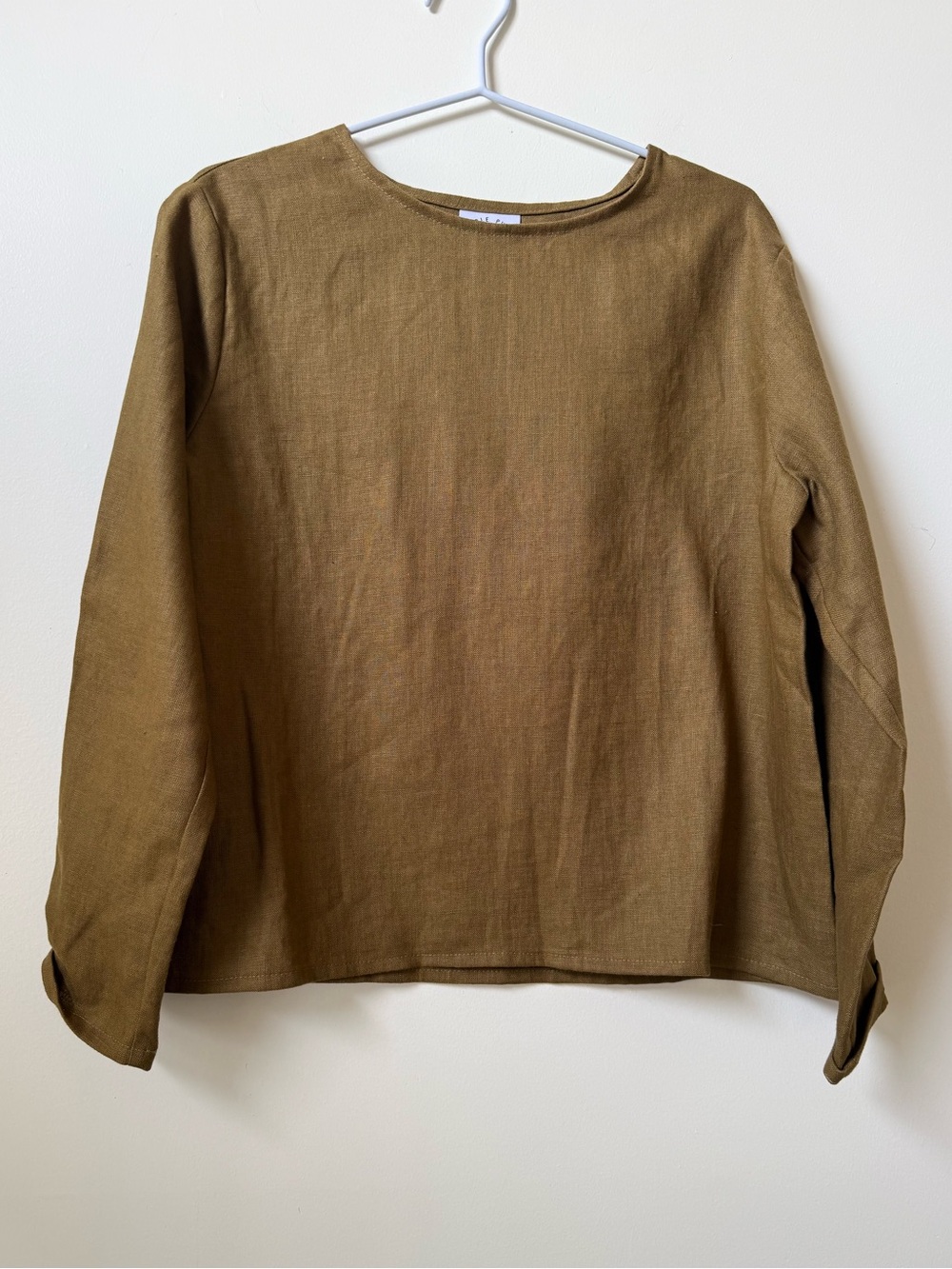Nicole Purdy linen long sleeve boxy fit top slow fashion small shop